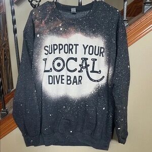 Gildan Black and White Graphic Crewneck Sweater